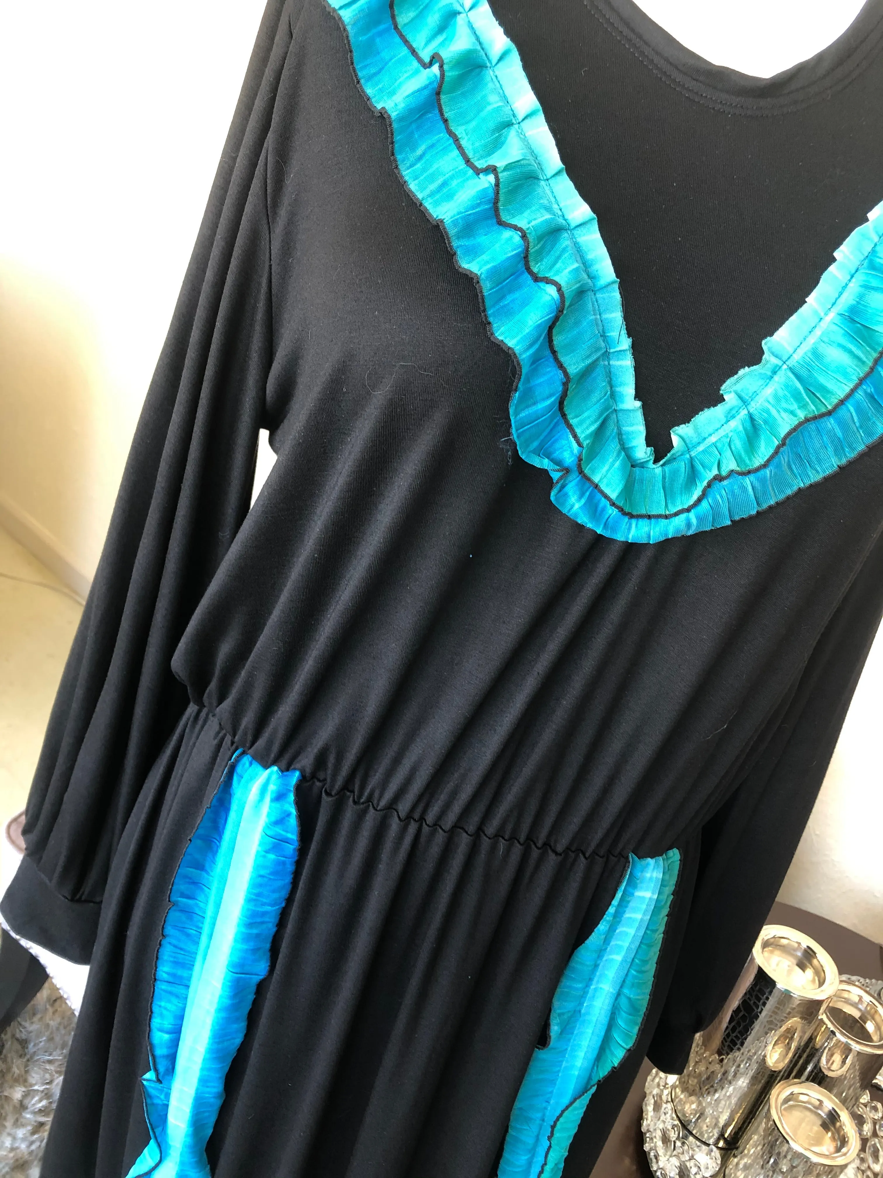Ombre Striped Ruffled Dress