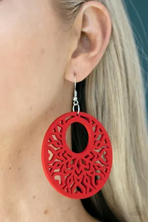 Paparazzi Earring ~ Tropical Reef - Red