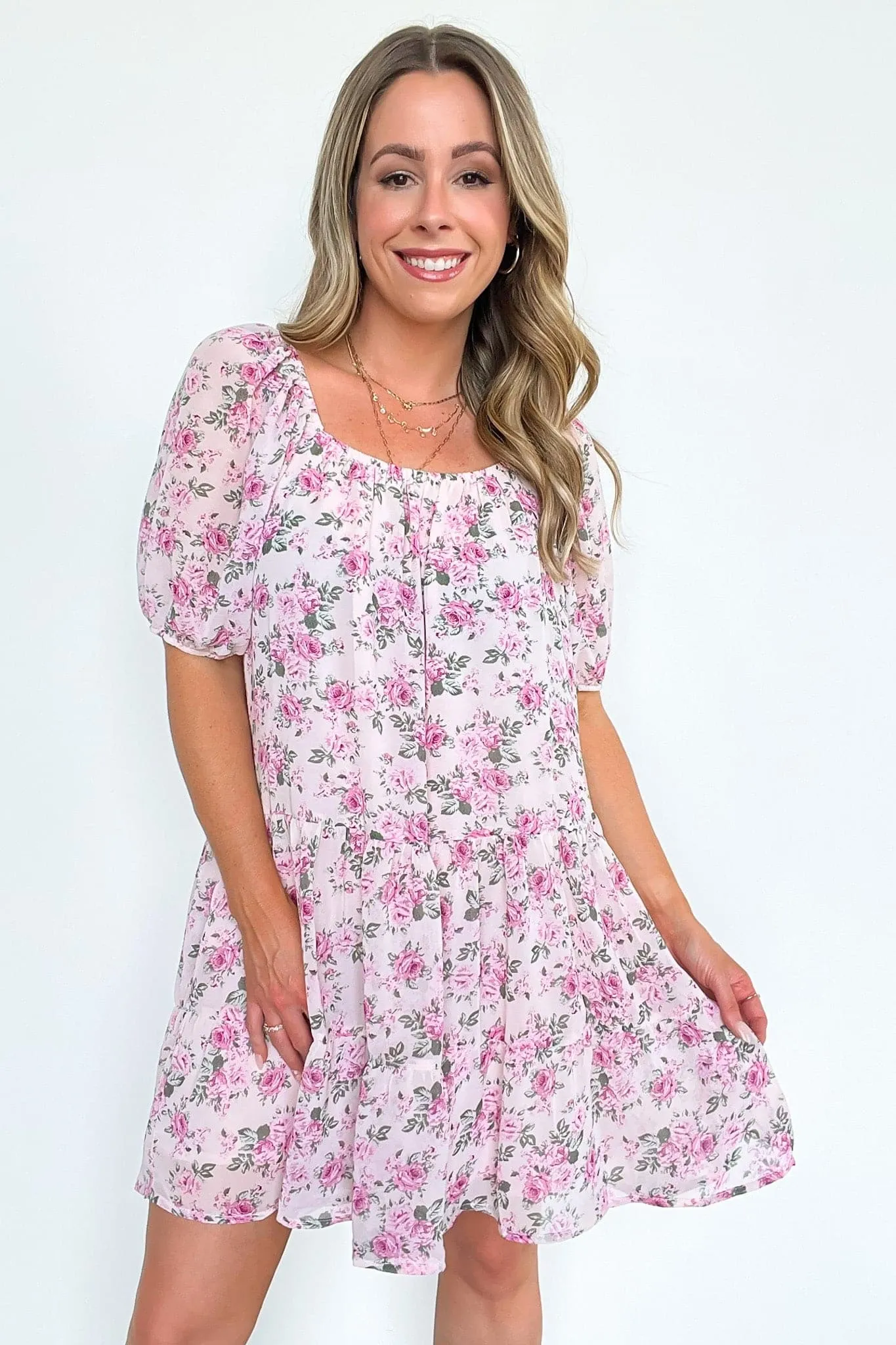 Passionate Ease Floral Ruffle Tunic Dress - FINAL SALE