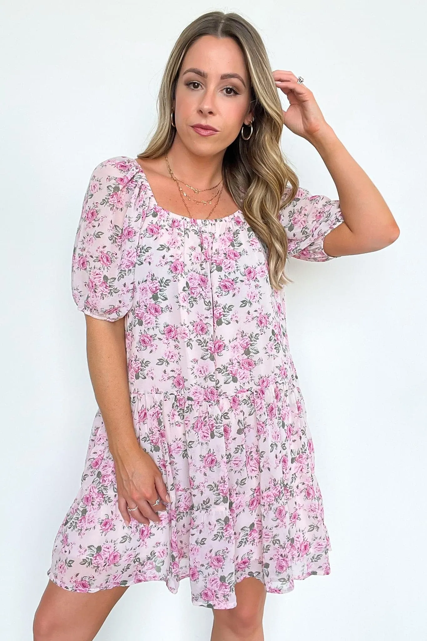 Passionate Ease Floral Ruffle Tunic Dress - FINAL SALE