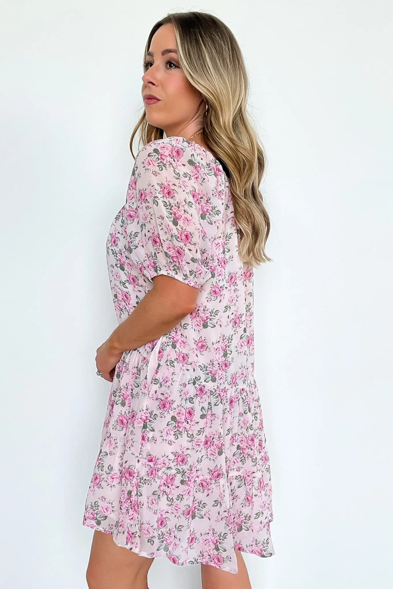 Passionate Ease Floral Ruffle Tunic Dress - FINAL SALE