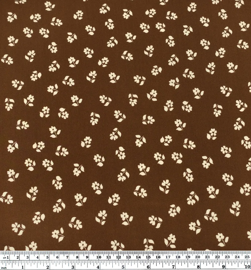 Perfect Posy Printed Viscose Challis - Nutshell