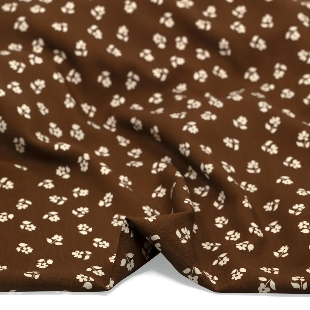 Perfect Posy Printed Viscose Challis - Nutshell