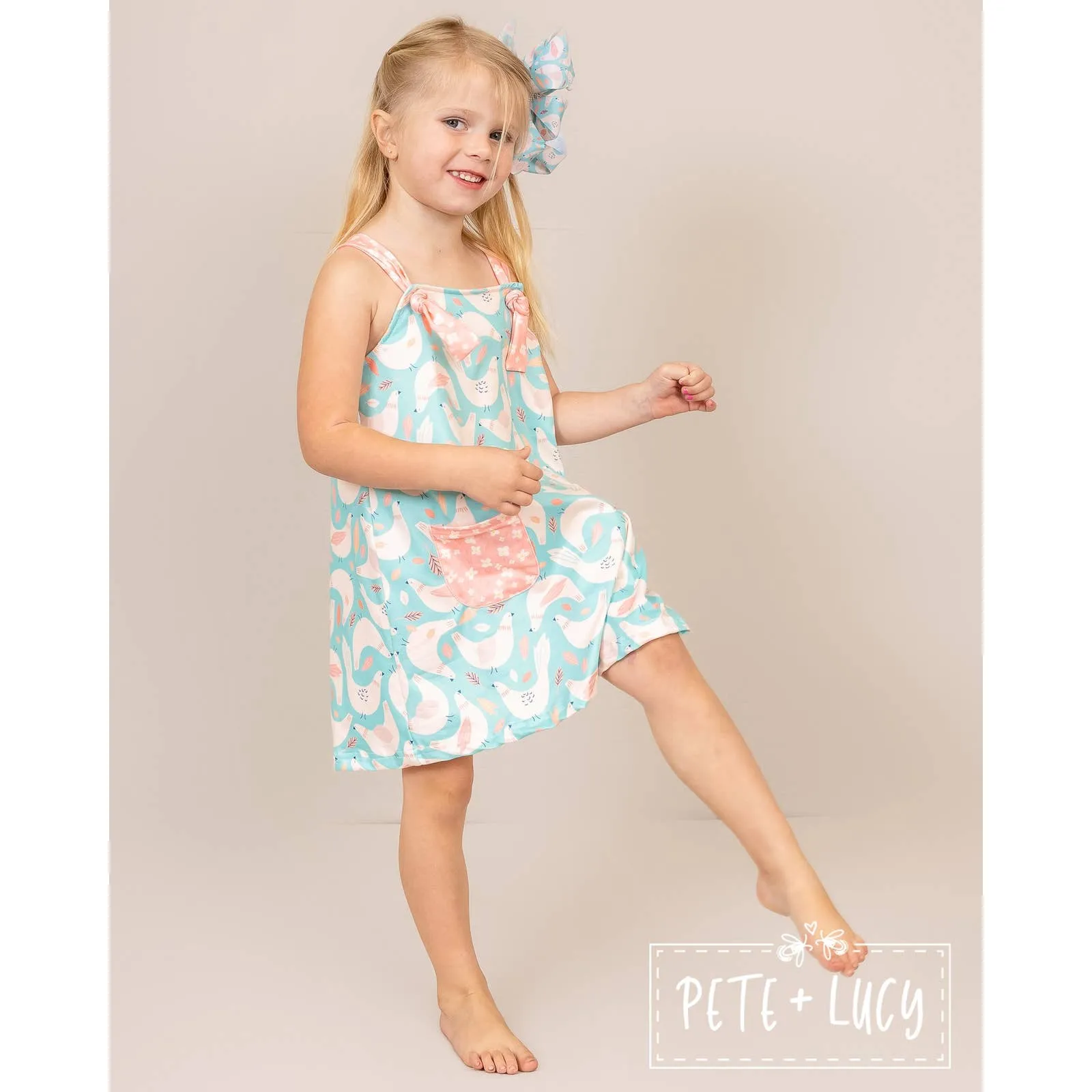 PETE   LUCY Charming Country Chicken Adjustable Dress