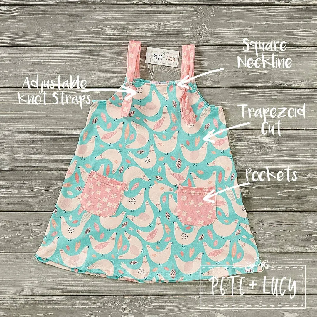 PETE   LUCY Charming Country Chicken Adjustable Dress