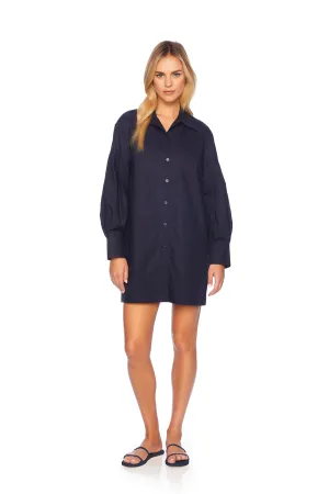 Poplin Button Down Shirt Dress