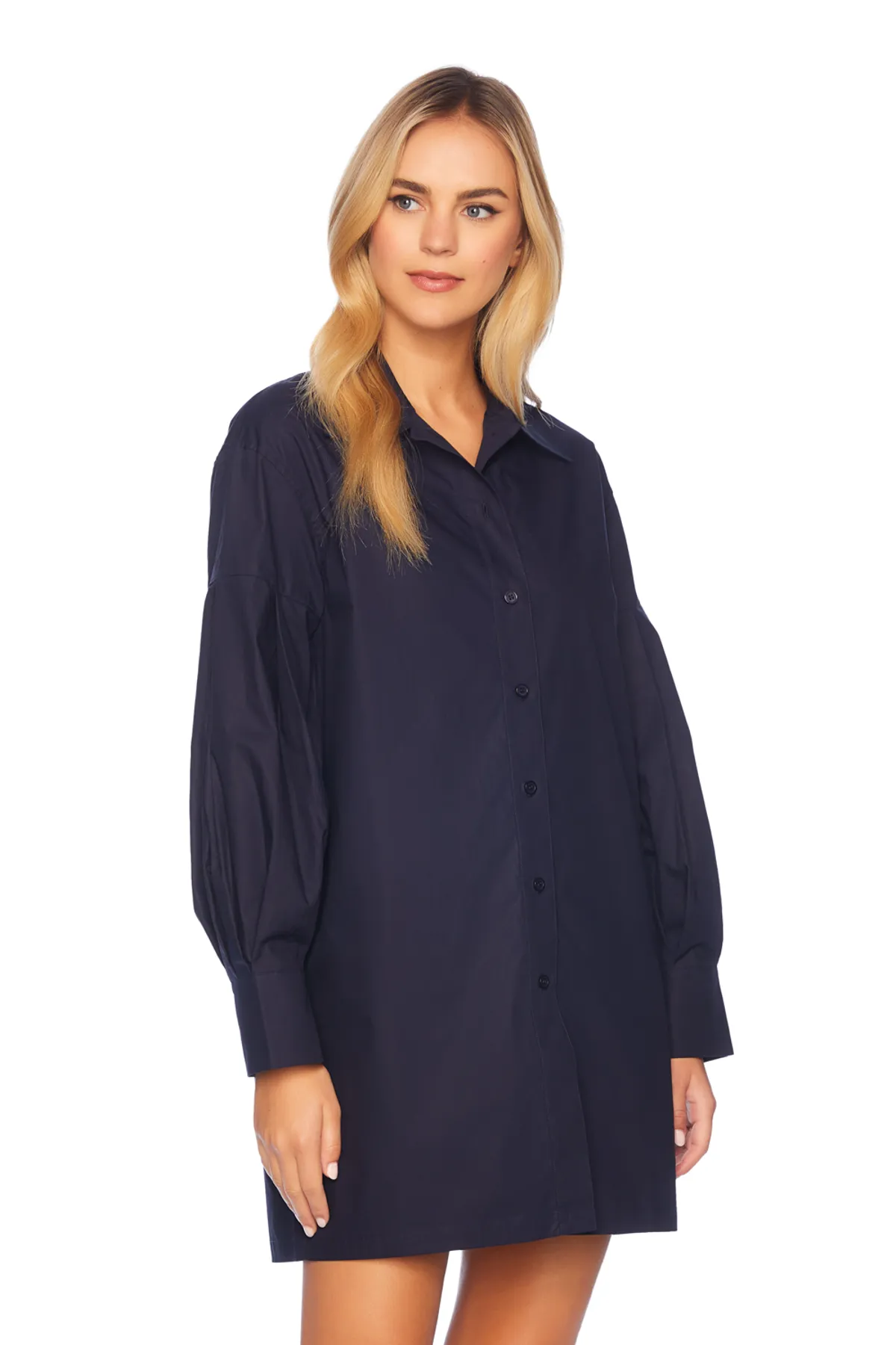 Poplin Button Down Shirt Dress