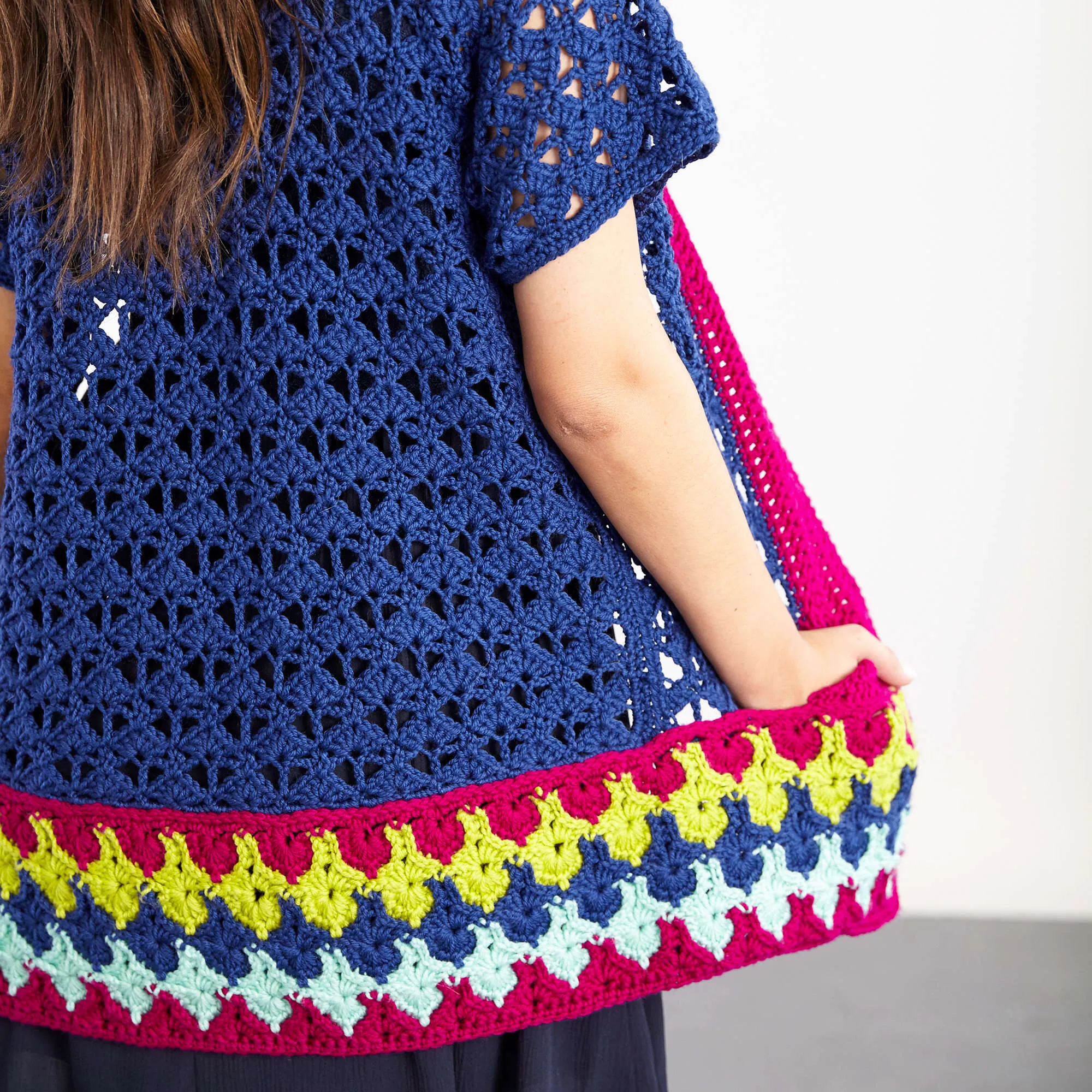 Red Heart Crochet Bohemian Chic Color Cardi
