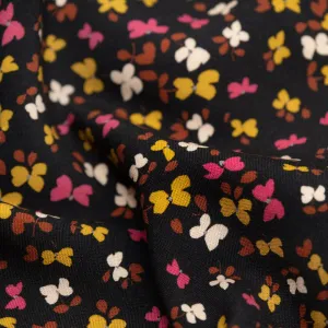 Remnant - 1.1m - Flutter Printed Viscose Challis - Black