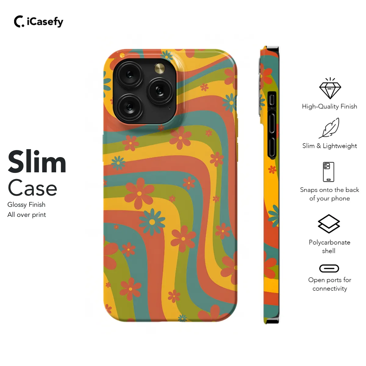 Retro Aesthetic Hippie Flowers Colorful Groovy Vibe Phone Case iPhone Samsung Cover Pixel 649