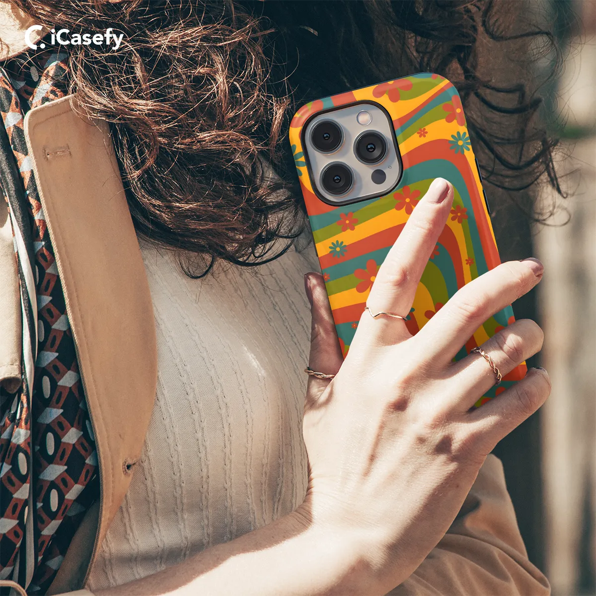 Retro Aesthetic Hippie Flowers Colorful Groovy Vibe Phone Case iPhone Samsung Cover Pixel 649