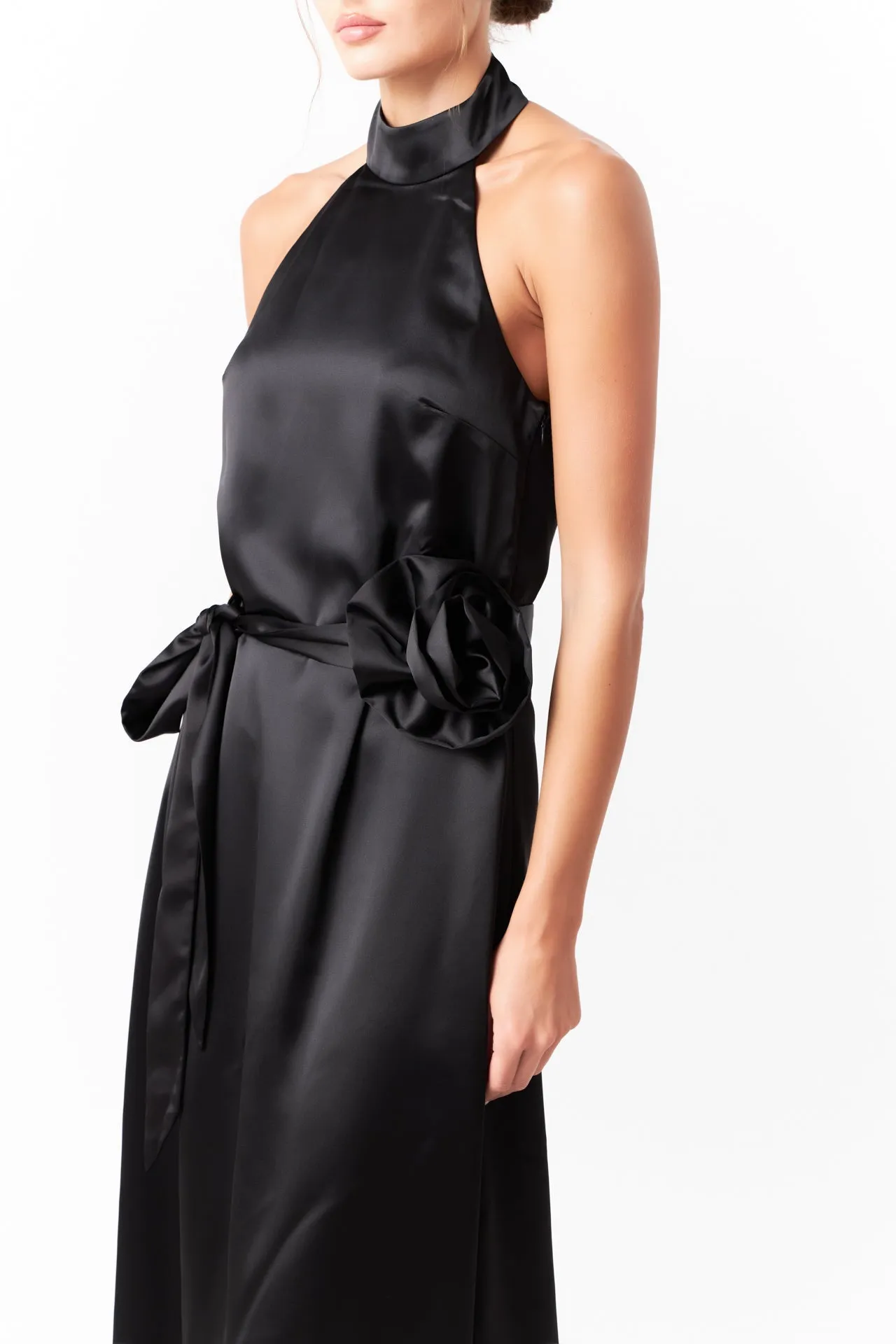 Satin Halter Maxi Dress