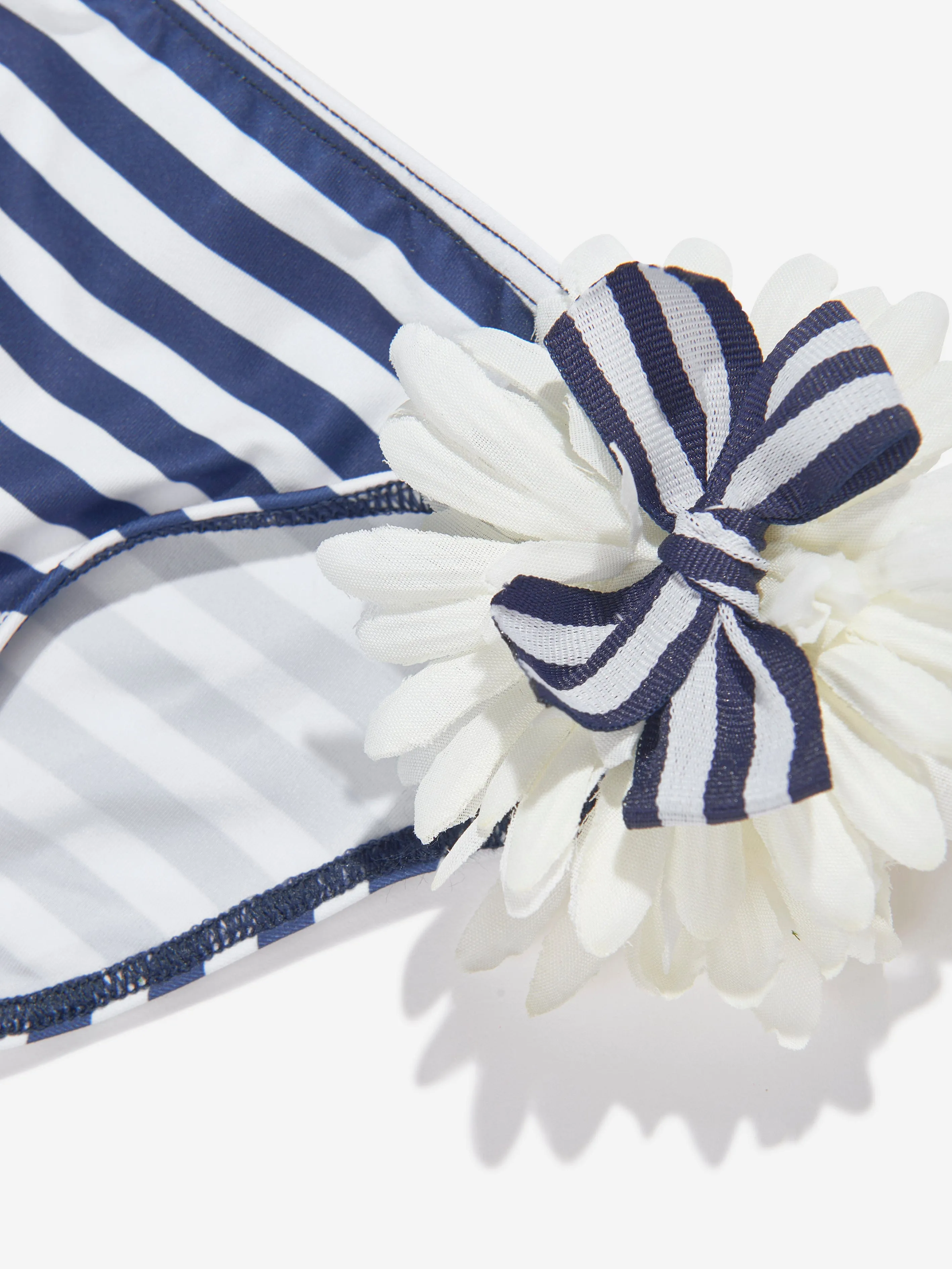 Selini Action Girls Striped Flower Bikini in Blue