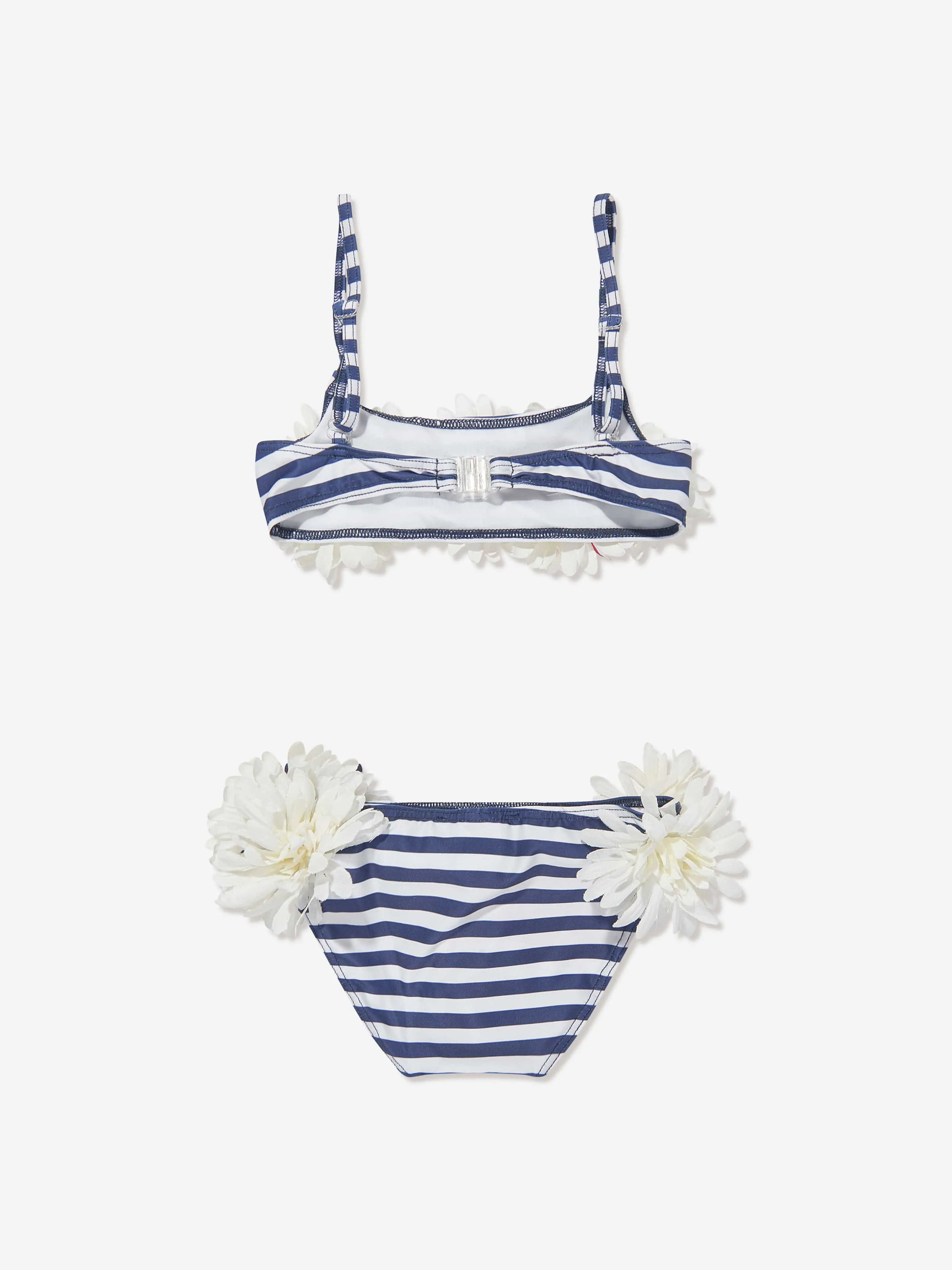Selini Action Girls Striped Flower Bikini in Blue