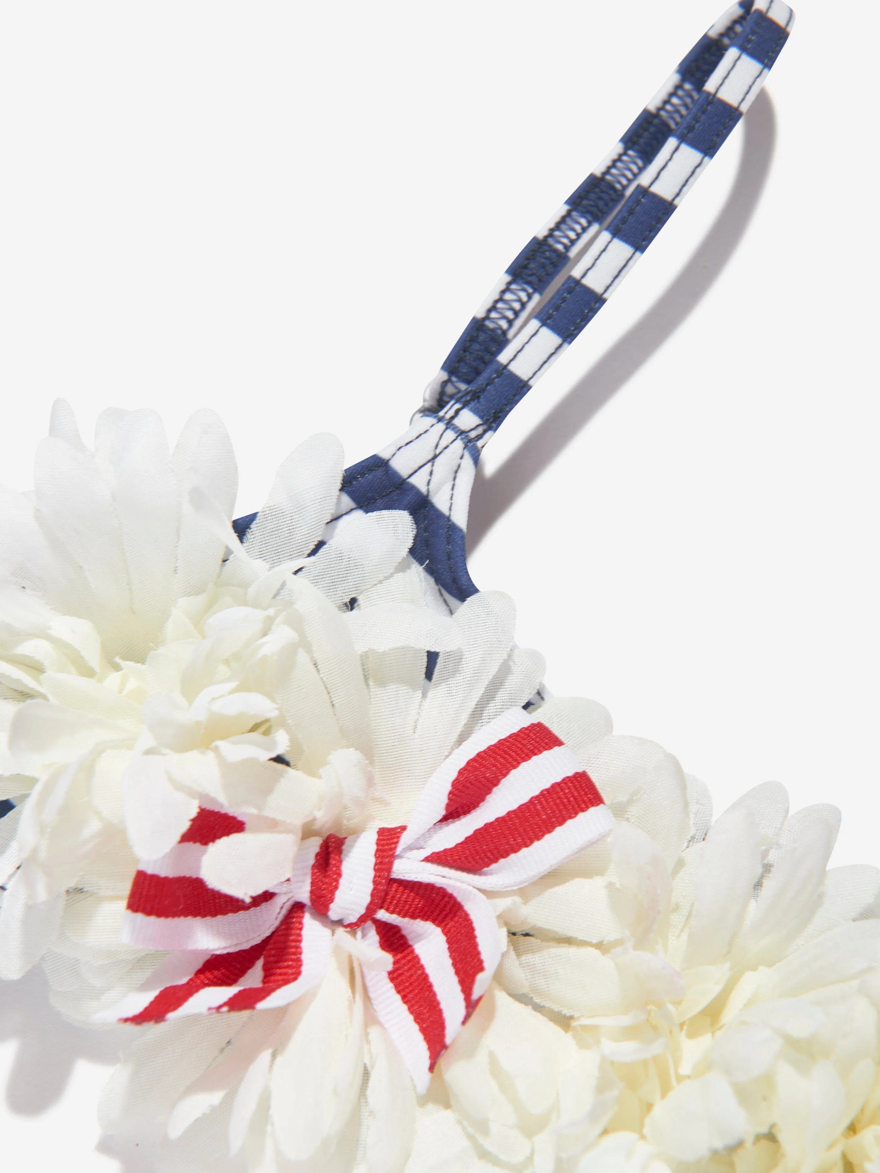 Selini Action Girls Striped Flower Bikini in Blue