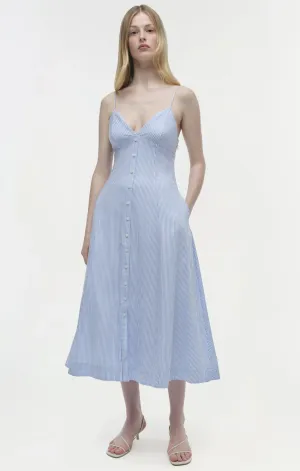Simkhai Honor Cami Midi Dress in Blue Hydrangea Stripe