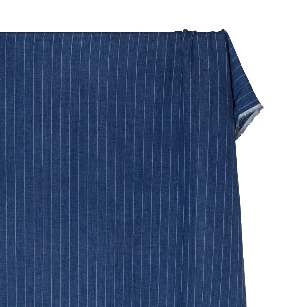 Striped Stonewashed Linen - Blueberry