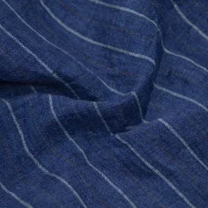 Striped Stonewashed Linen - Blueberry