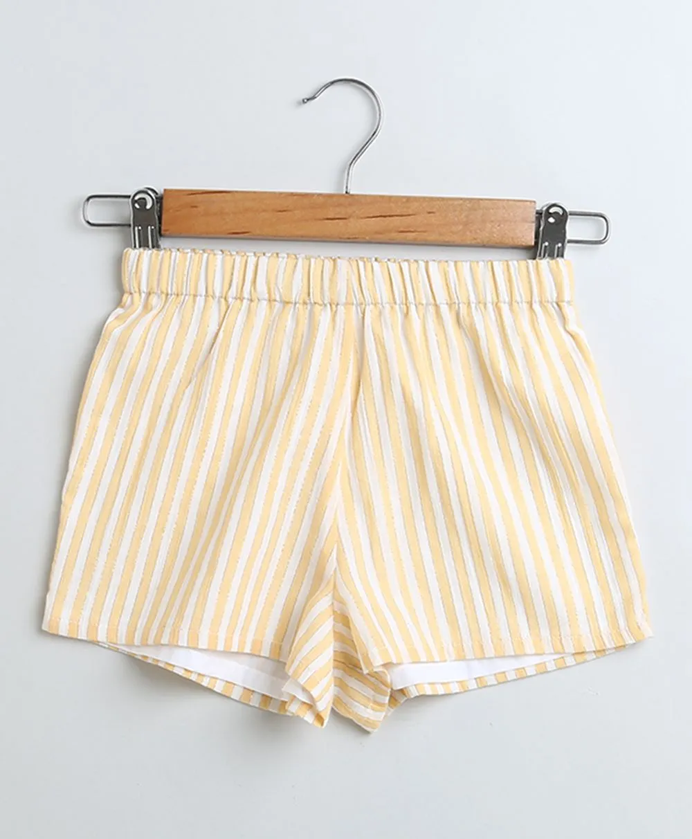 Sweetlime By As Yarn Dyed Cotton Lurex Yellow Striped Luxrex Co-ord Set