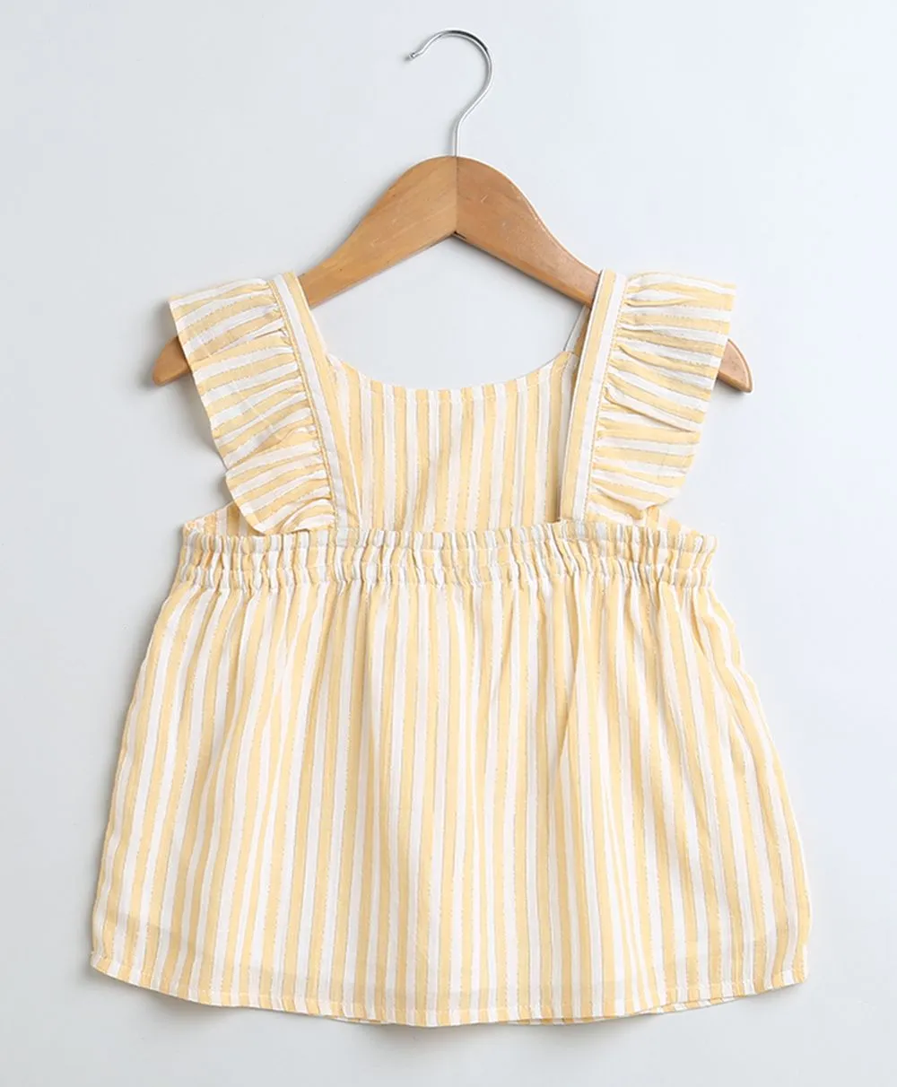 Sweetlime By As Yarn Dyed Cotton Lurex Yellow Striped Luxrex Co-ord Set