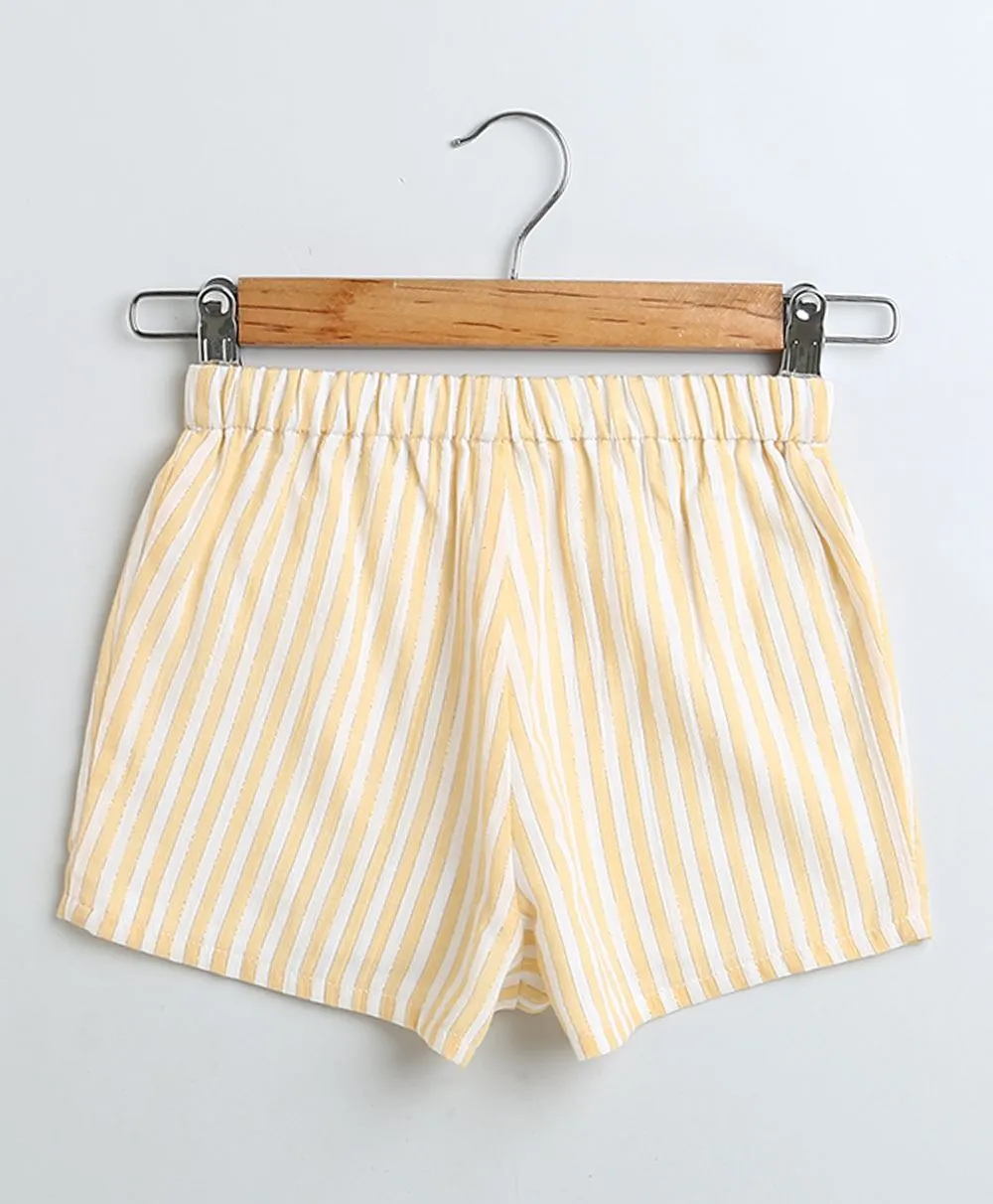 Sweetlime By As Yarn Dyed Cotton Lurex Yellow Striped Luxrex Co-ord Set