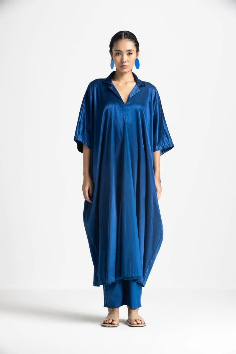 V Neck Kaftan - Electric Blue