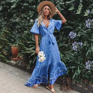 Vintage Ruffle Hem Summer Dress