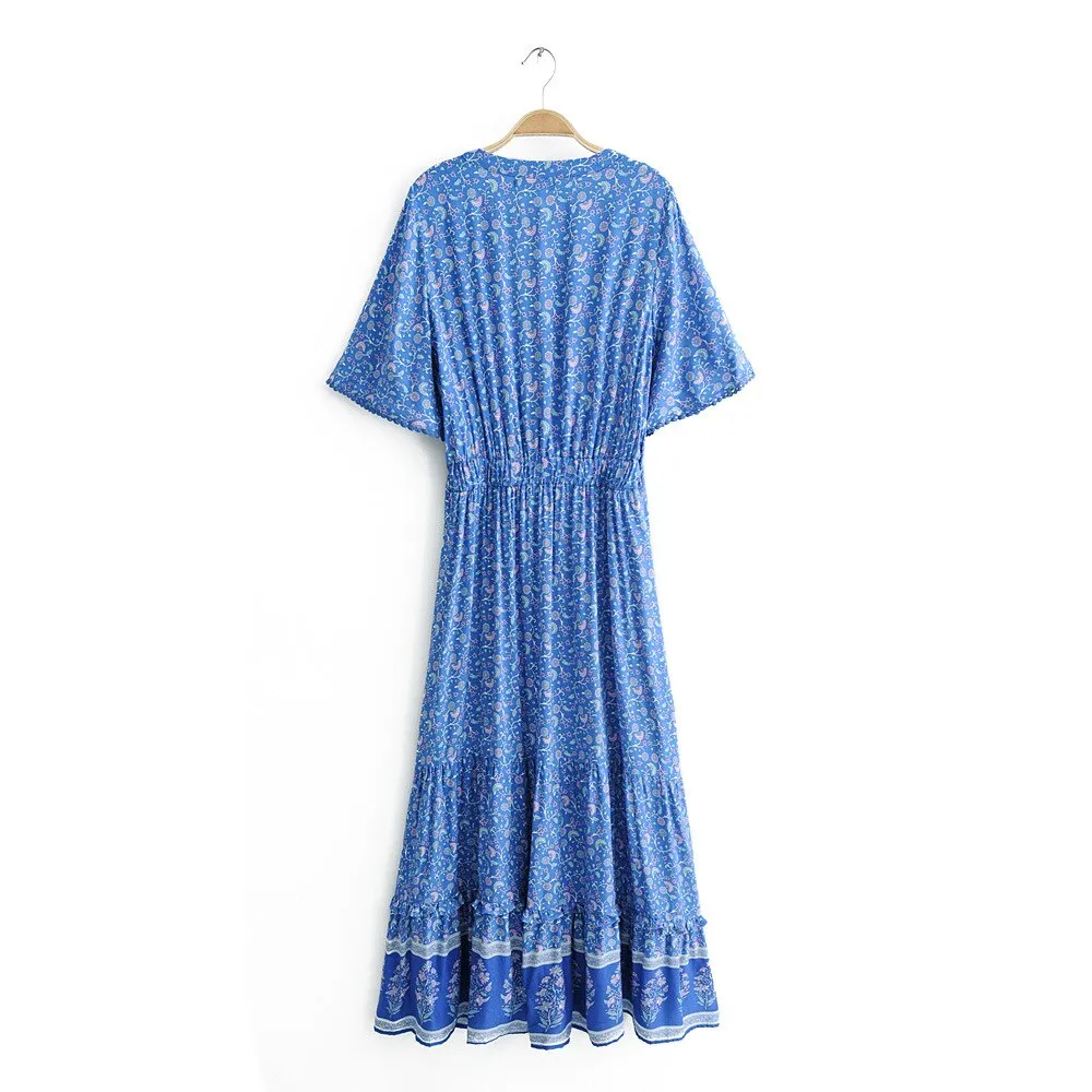 Vintage Ruffle Hem Summer Dress