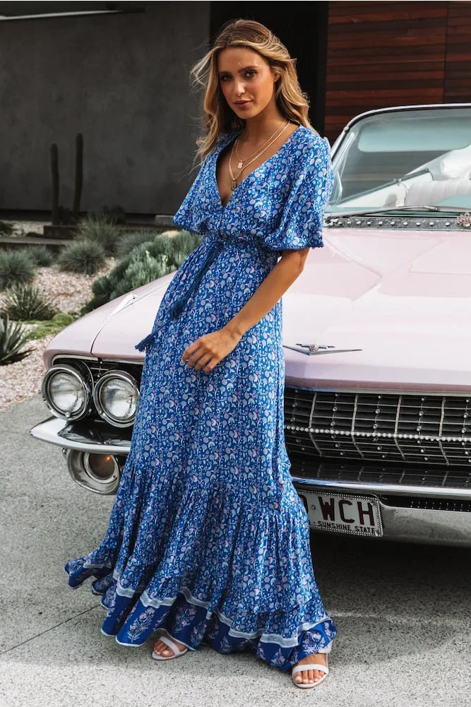 Vintage Ruffle Hem Summer Dress
