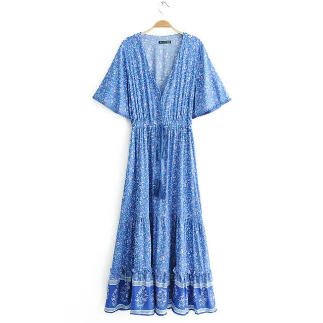 Vintage Ruffle Hem Summer Dress