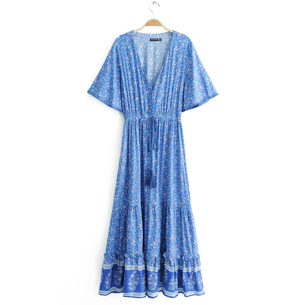 Vintage Ruffle Hem Summer Dress