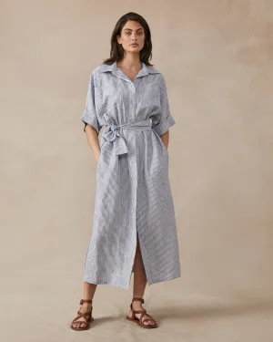 Violet Stripe Linen Dress