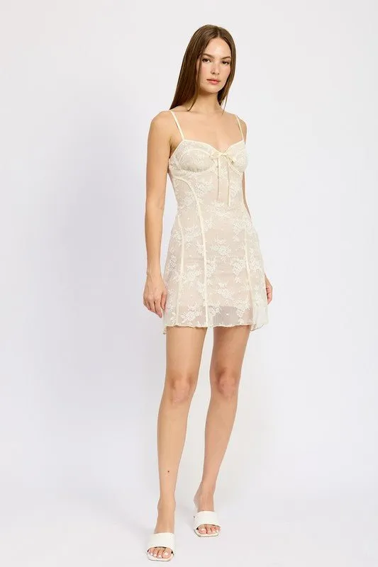 White Lace Mini Dress