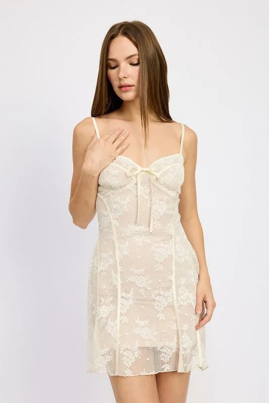 White Lace Mini Dress