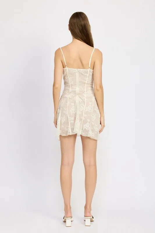 White Lace Mini Dress