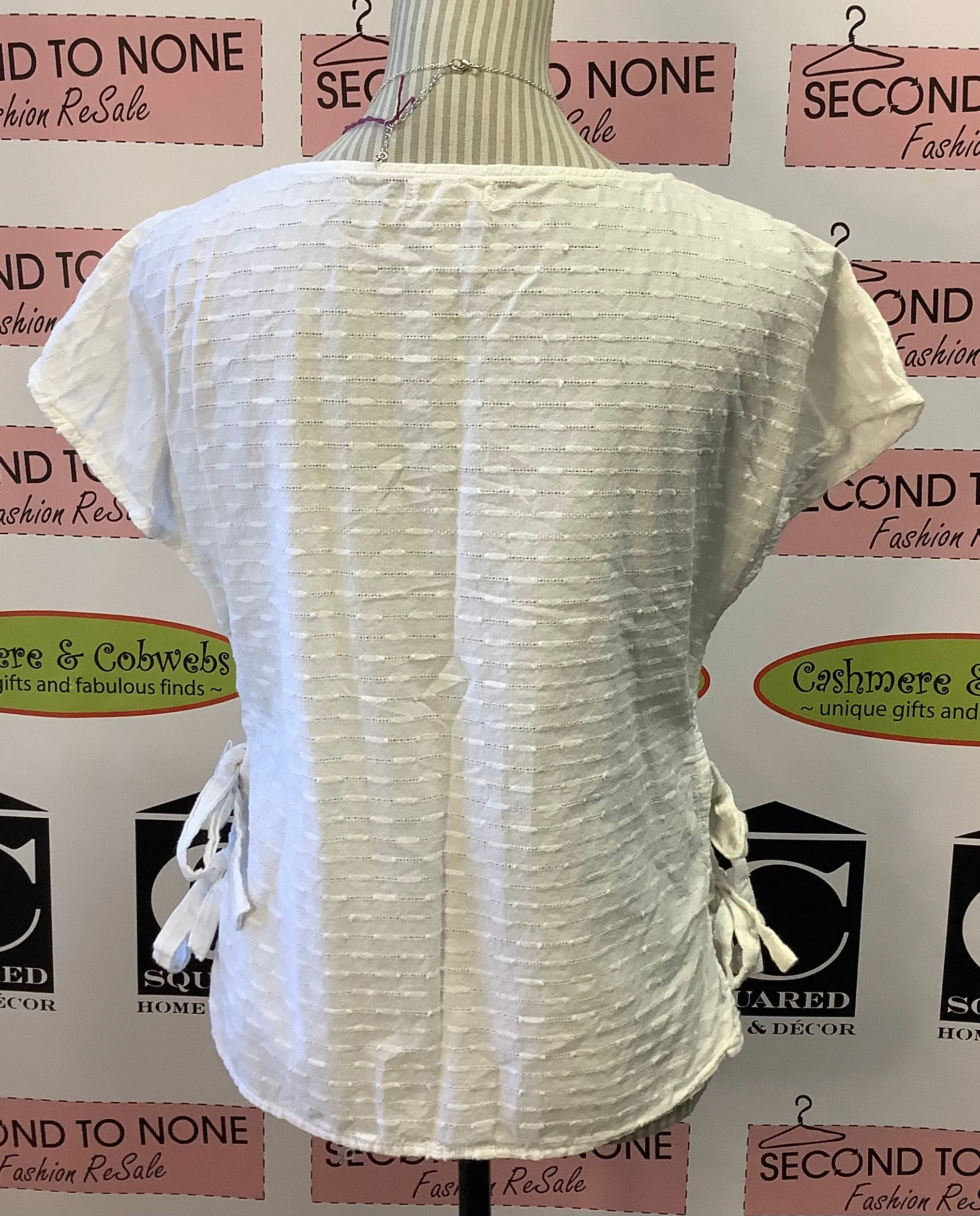 White Side Tie Top (Size M)