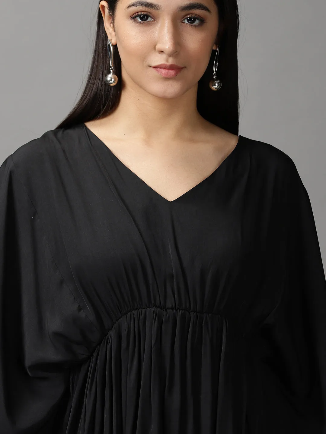 Women Black Fit and Flare Dress