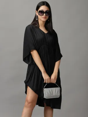 Women Black Fit and Flare Dress