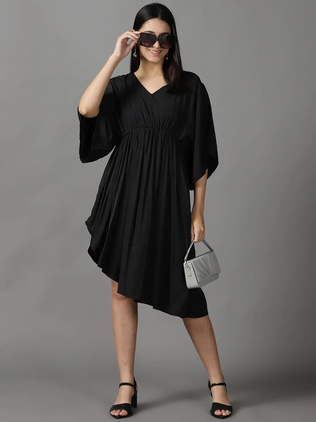 Women Black Fit and Flare Dress