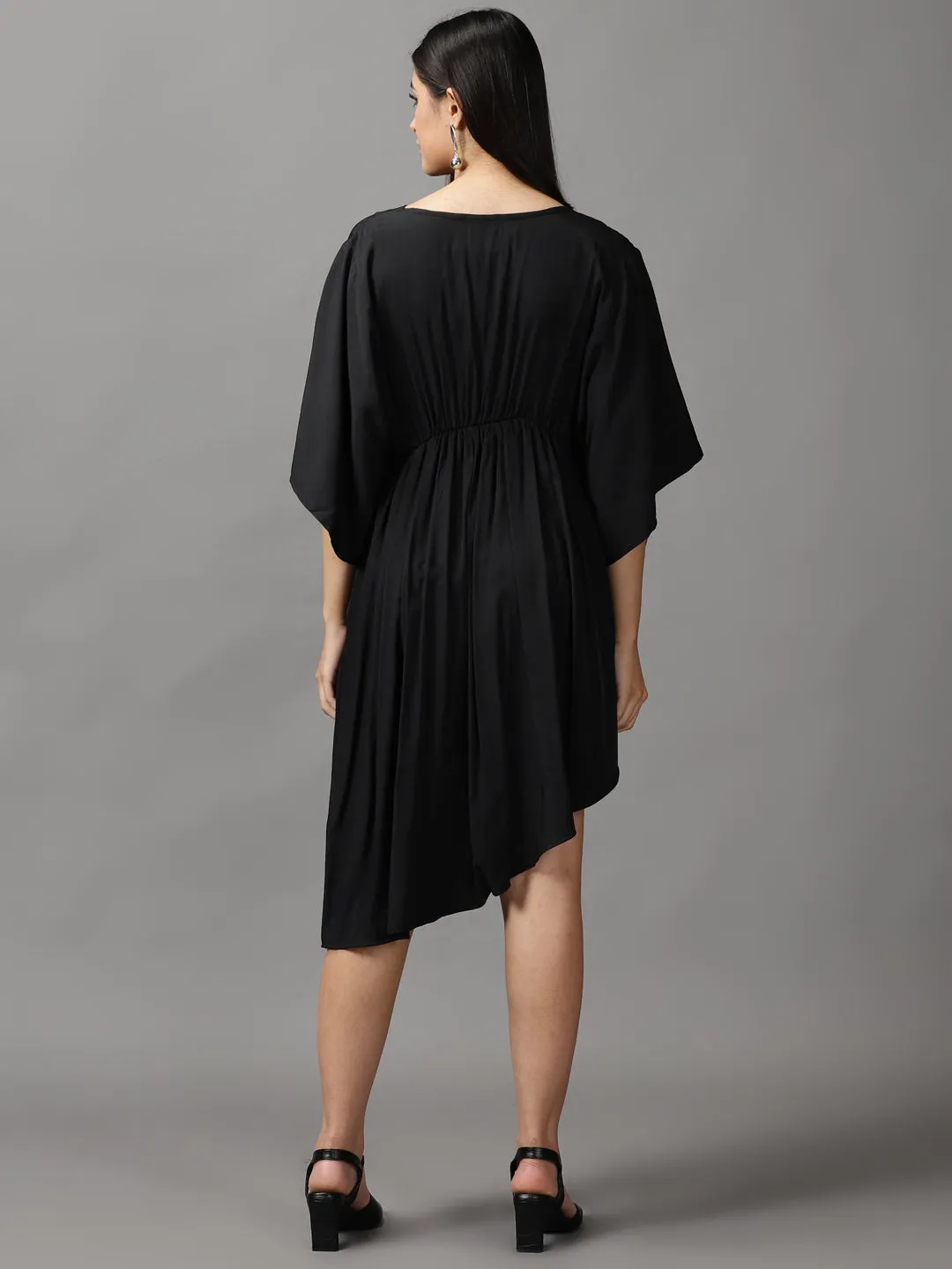 Women Black Fit and Flare Dress