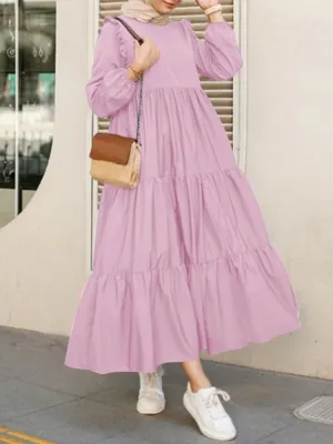 Women's Dresses Spring Autumn New Stand Up Collar Loose Denim Dress Fashion Button Long Skirt Streetwear Oversize Women Clothing