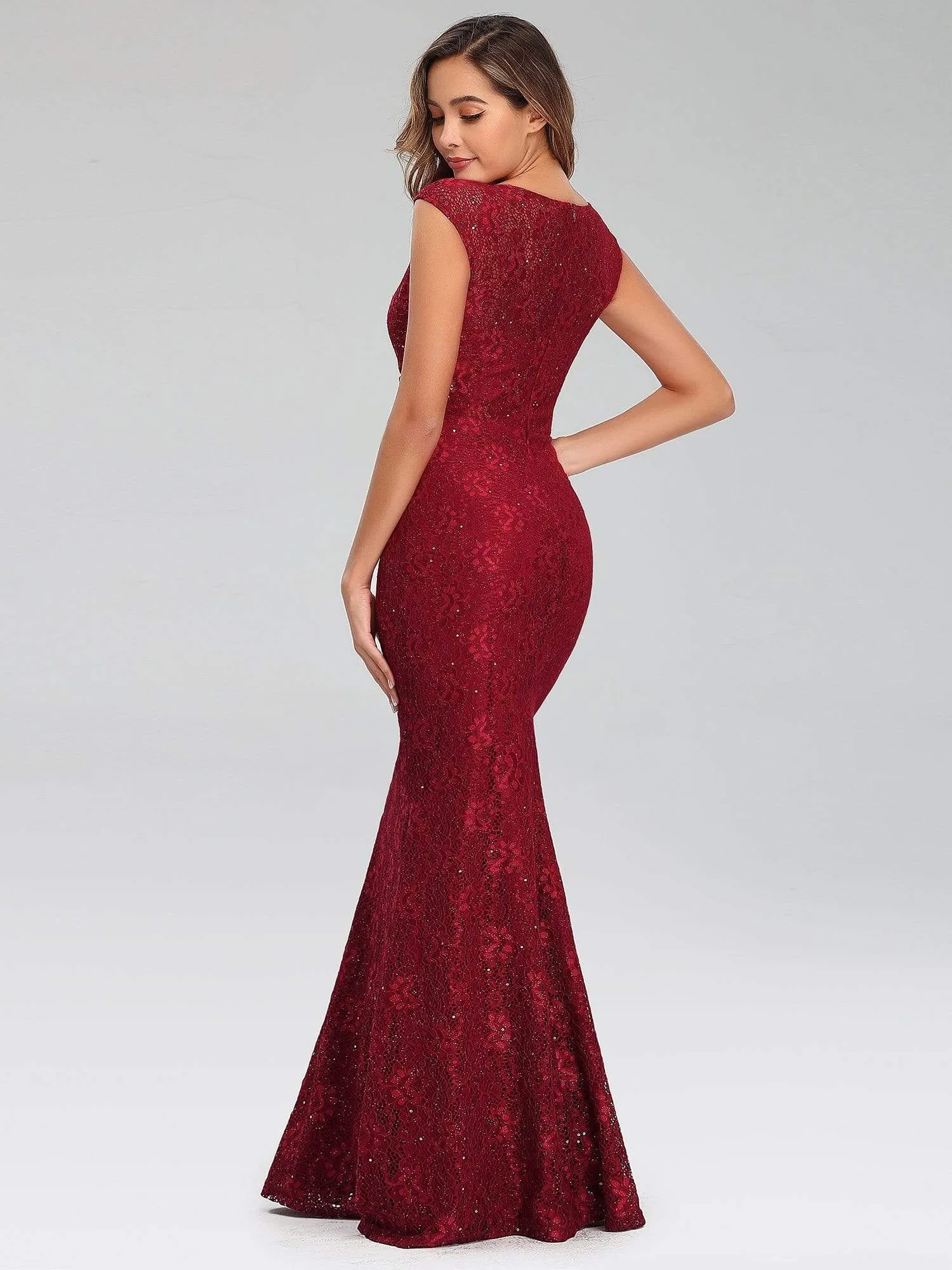 Women's Maxi Long V-Neck Glitter Bodycon Evening Dresses