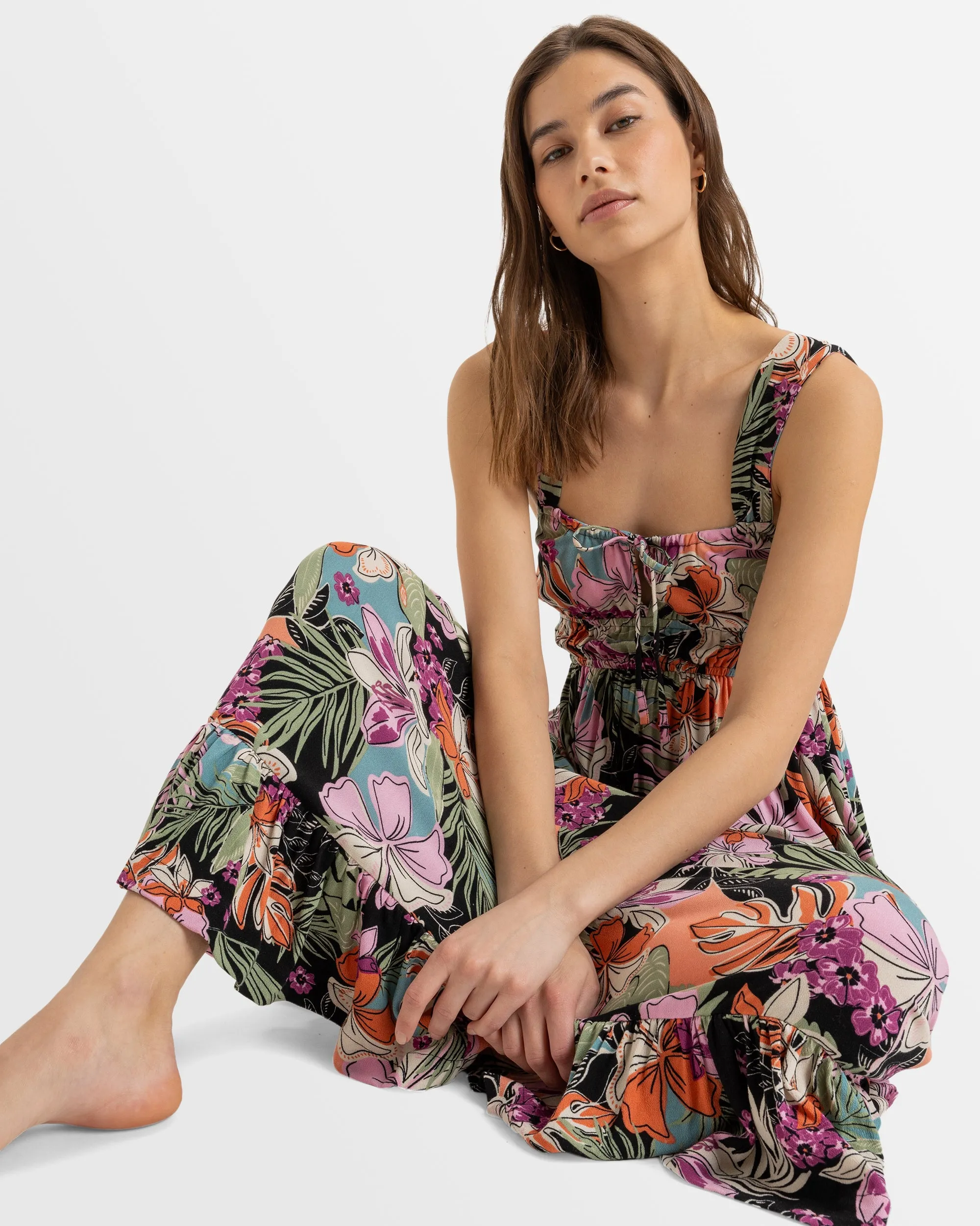 Womens Paradise Winds Tropical Midi Dress