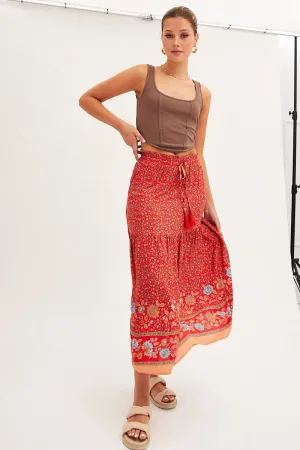 Yellow Boho Maxi Skirt