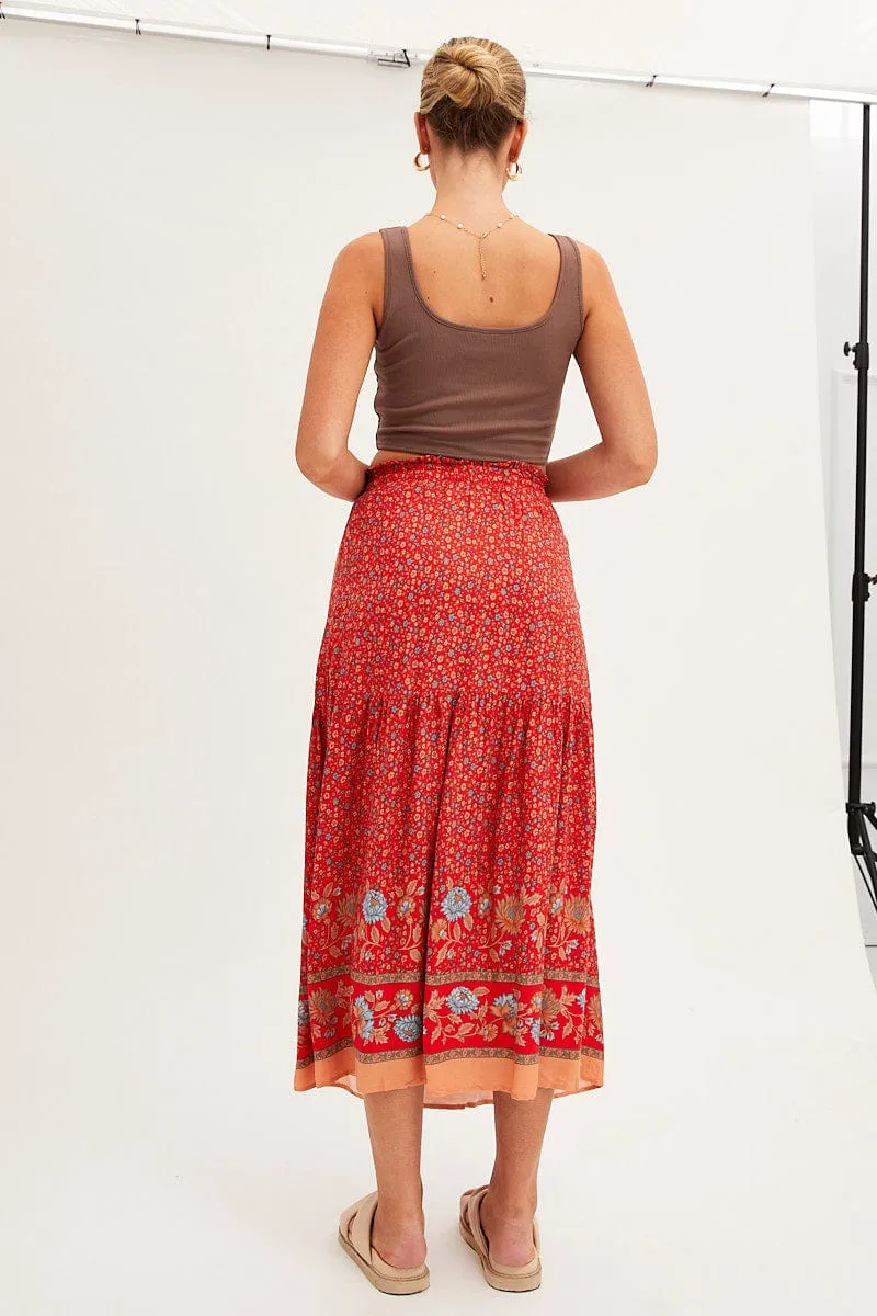 Yellow Boho Maxi Skirt
