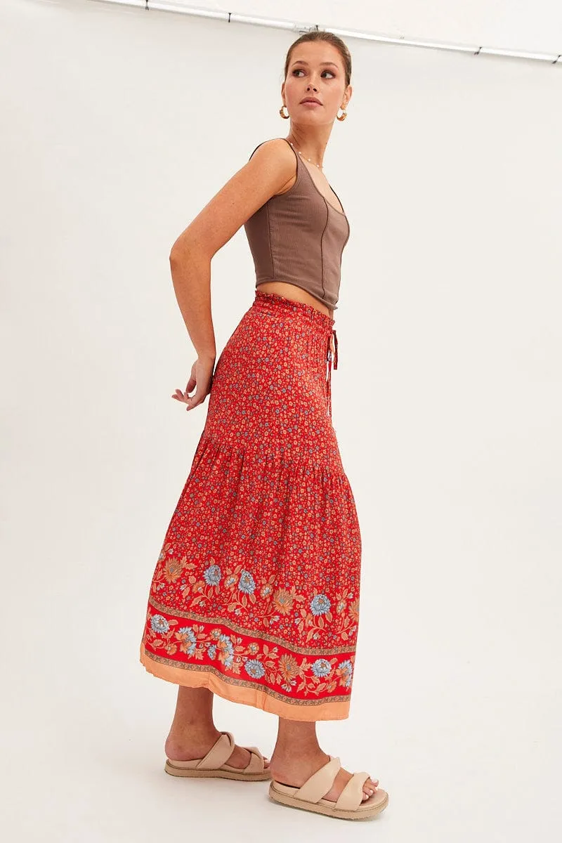 Yellow Boho Maxi Skirt