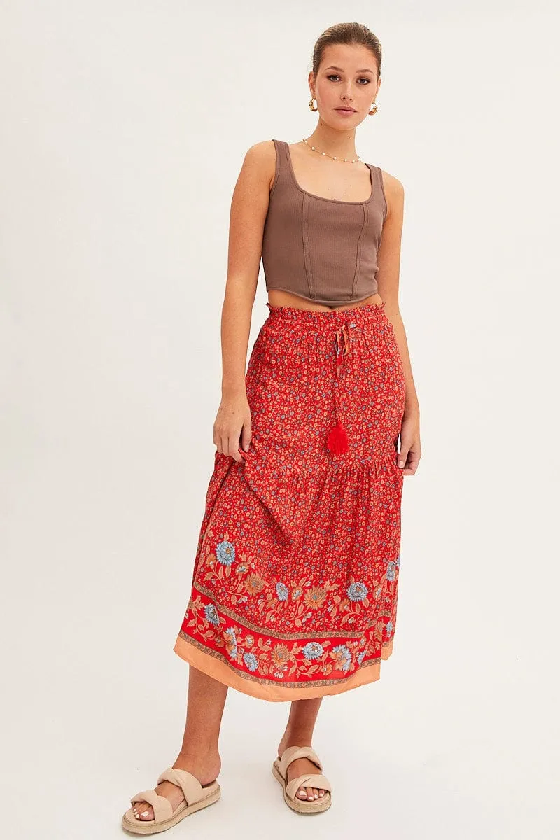 Yellow Boho Maxi Skirt
