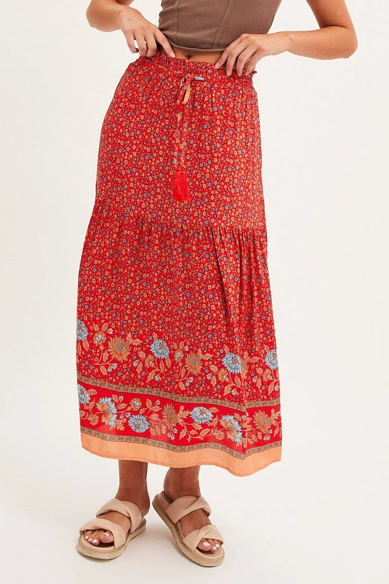Yellow Boho Maxi Skirt